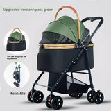 Foldable Pet Stroller | 3-Wheel with Detachable Carrier