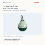 Water bottle with built-in bowl hero