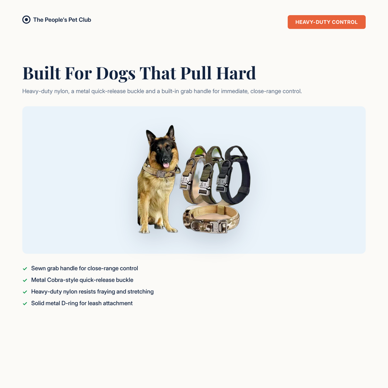 Tactical Dog Collar - built for dogs that pull hard