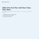 Older pets feel the cold more than they show