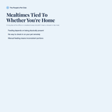 The problem with mealtimes tied to being home
