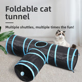 Collapsible Cat Tunnel Toy | Crinkle Play Tunnel with Peek-a-Boo Hole