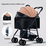 Foldable Pet Stroller | 3-Wheel with Detachable Carrier