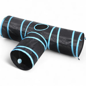 Collapsible Cat Tunnel Toy | Crinkle Play Tunnel with Peek-a-Boo Hole