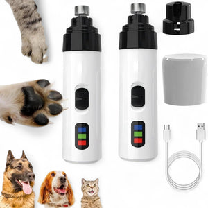 Lima de uñas eléctrica para mascotas con luz LED | Lima de uñas silenciosa para perros y gatos