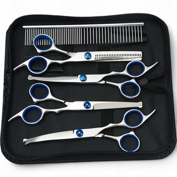 Pet Grooming Scissors Set | Stainless Steel Trimming Kit