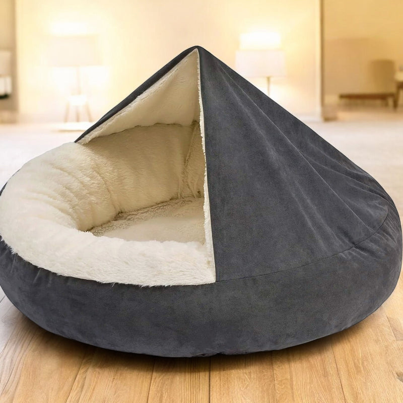 Plush Pet House with Blanket | Cosy Den Bed for Cats & Dogs