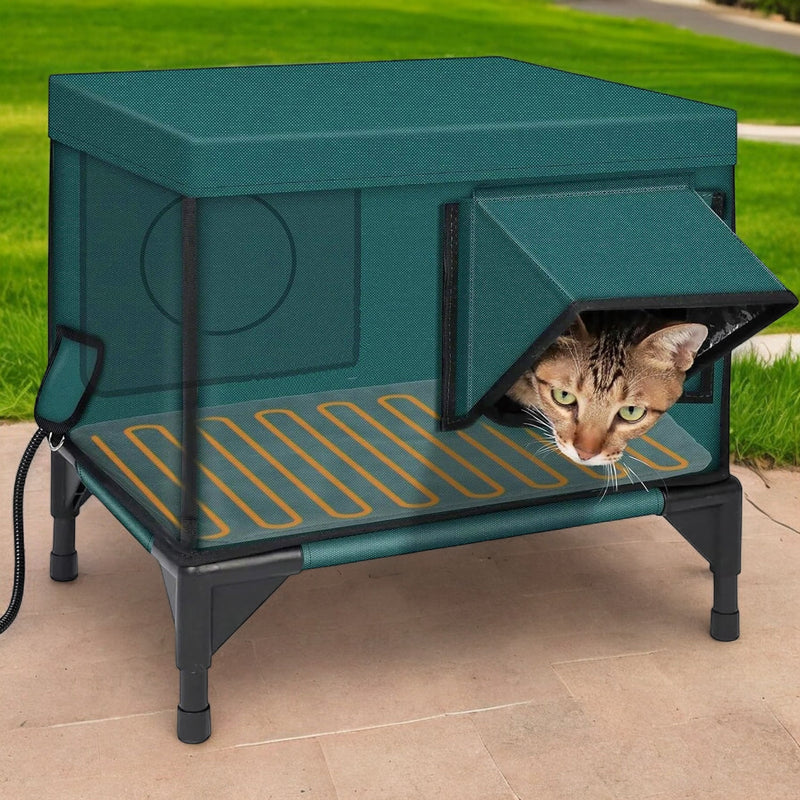 Outdoor Heated Cat Bed | Waterproof Insulated Shelter