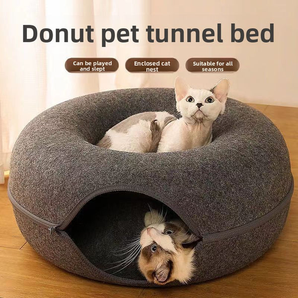 Cat Cave Nest Bed | Deep Plush Sleeping Nest for Indoor Cats