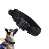 Collar de nailon táctico ajustable para perros | Collar de entrenamiento resistente para perros grandes
