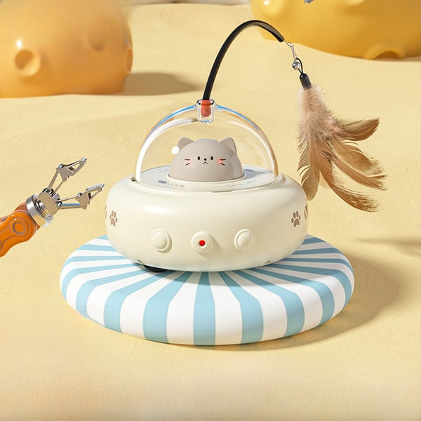 Automatic Rotating Cat Toy | Feather Wand for Indoor Cats