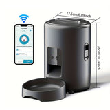 Smart Pet Feeder 2L | Auto & Button Keypad | Black & White