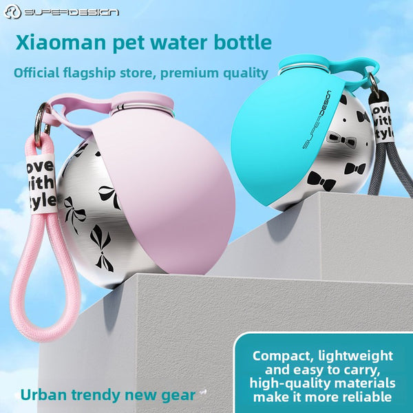 Portable Stainless Steel Pet Water Bottle | Foldable Bowl