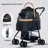 Foldable Pet Stroller | 3-Wheel with Detachable Carrier