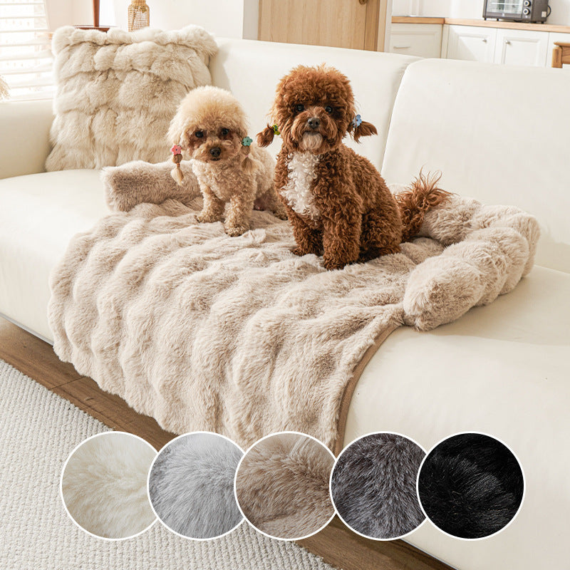 Plush Pet Warming Mat | Rabbit Velvet Blanket for Cats & Dogs
