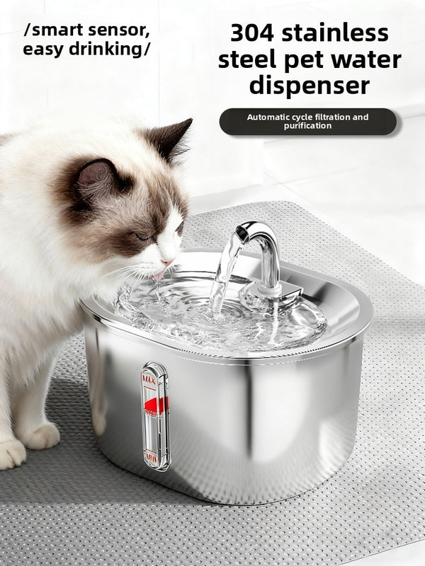Fuente de Agua Automática Circulante para Mascotas | Dispensador de Acero Inoxidable para Perros y Gatos
