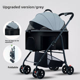Foldable Pet Stroller | 3-Wheel with Detachable Carrier