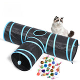 Collapsible Cat Tunnel Toy | Crinkle Play Tunnel with Peek-a-Boo Hole