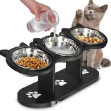 Elevated Pet Bowl Feeding Station | Wooden Single to Triple