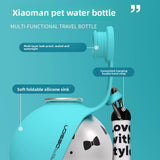 Zusammenklappbare Edelstahl-Haustiertrinkflasche | Tragbarer Hundewasserspender