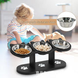 Elevated Pet Bowl Feeding Station | Wooden Single to Triple