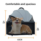 Foldable Pet Stroller | 3-Wheel with Detachable Carrier