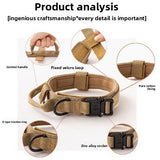 Collar de nailon táctico ajustable para perros | Collar de entrenamiento resistente para perros grandes