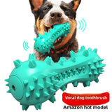 Dog Toothbrush Chew Toy | Rubber Teeth Cleaning Toy for Large Dogs