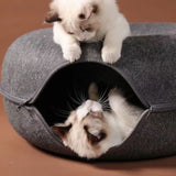 Cat Cave Nest Bed | Deep Plush Sleeping Nest for Indoor Cats