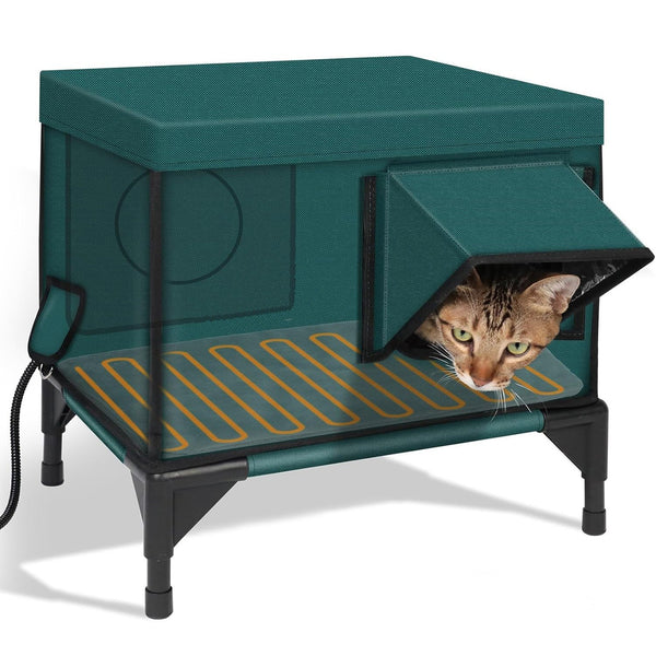 Outdoor Heated Cat Bed | Waterproof Insulated Shelter