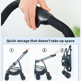 Foldable Pet Stroller | 3-Wheel with Detachable Carrier