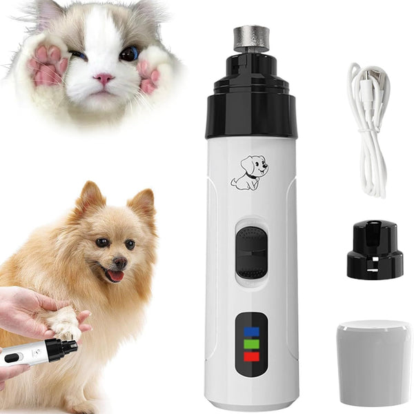 Electric Pet Nail Grinder | Quiet LED File for Dogs & Cats