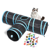 Collapsible Cat Tunnel Toy | Crinkle Play Tunnel with Peek-a-Boo Hole