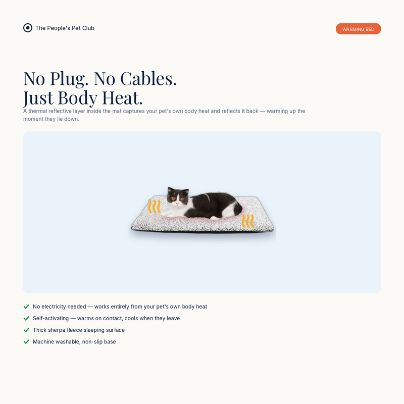 Self-Heating Plush Pet Mat - benefit overview
