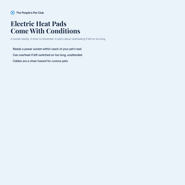 Self-Heating Plush Pet Mat - the problem with electric heat pads